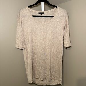 Women’s Lafayette 148 New York‎ Beige Slouchy Short Sleeve Tee Size Small